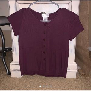 purple button up t shirt